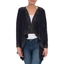 Picture of Suedette Long Sleeve Embellished Drape Cardigan - NAVY