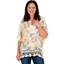 Picture of Sunflower Printed Crochet Trim Top - YELLOW/WHITE - S