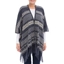 Picture of Tassel Knitted Cape - ECRU/BLACK/TEAL