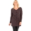 Picture of Textured Printed Hanky Hem Jersey Top - PINE