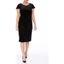 Picture of Textured Velour Cap Sleeve Midi Dress - BLACK - 18