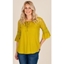Picture of Three Quarter Sleeve Lace Trim Top - GOLDEN OLIVE - 22