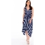 Picture of Tie Dye Hanky Hem Maxi Dress - BLUE/WHITE - 16