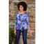 Picture of Tie Dye Print Tie Front Top - BLUE - M