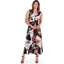 Picture of Tie Waist Printed Maxi Dress - BLACK/TOMATO - 20