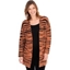 Picture of Tiger Design Open Knit Cardigan - BLACK/RUST - XL