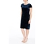 Picture of Velour Sparkle Cap Sleeve Fitted Midi Dress - BLUE