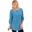 Picture of Washed Three Quarter Sleeve Tunic - DENIM BLUE