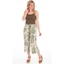 Picture of Wide Leg Cropped Printed Trousers - OLIVE - 12