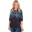 Picture of Wide Sleeve Half Print Top - NAVY/BLUE - S