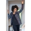 Picture of Wrap Front Feather Cardigan - BLACK/MULTI