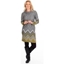 Picture of Zig Zag And Stripe Cowl Neck Knitted Dress IME/GREY