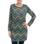 Picture of Zig Zag Print Tunic - BLACK/LIME/TEAL - S
