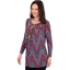 Picture of Zig Zag Printed Long Sleeve Tunic - RED/TEAL - S