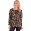 Picture of Zip Back Animal Print Knit Tunic - BEIGE/BROWN