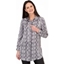 Picture of Snake Print Longline Button Shirt - GREY/BLACK - 14