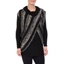 Picture of Long Sleeve Jersey And Stripe Knit Cowl Neck Top - BLACK/GREY