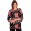 Picture of Printed Jersey Flute Sleeve Tunic - BLACK/PINK