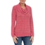 Picture of Long Sleeve Stripe Cowl Neck Knit Top - RED/WHITE - XL