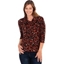 Picture of Animal Print Cowl Neck Top - BERRY/RUST - XL