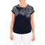 Picture of Anna Rose Embellished Jersey Top - NAVY