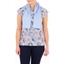 Picture of Anna Rose Floral Print Knit Top With Scarf - GREY MARL/CORAL/BLUE - M