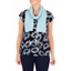 Picture of Anna Rose Floral Print Knit Top With Scarf - NAVY/MULTI - XXL