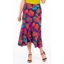 Picture of Bold Floral Print Midi Skirt - NAVY/RED - 12