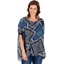 Picture of Scarf Printed Round Neck Top - BLUES - L