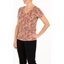 Picture of Anna Rose Petal Print Short Sleeve Top - CORAL - S