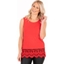 Picture of Lace Trim Sleeveless Jersey Top - RED - M