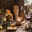Picture of Wooden Candlestick Succulent Tray Candle Holder