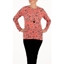 Picture of Anna Rose Animal Print Top With Necklace - CORAL/BLACK