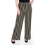 Picture of Striped Wide Leg Pull On Trousers - BLACK/IVORY