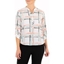 Picture of Anna Rose Checked Three Quarter Sleeve Top - IVORY