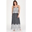 Picture of Sleeveless Textured Print Maxi Dress - BLACK/IVORY