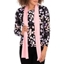Picture of Anna Rose Brushed Top With Scarf - BLACK/PINK