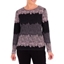 Picture of Anna Rose Knitted Jacquard Top - BLACK/DUSTY PINK - XL