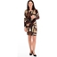 Picture of Knitted Print Long Sleeve Dress - ORANGES - XXL