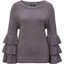 Picture of Tiered Long Sleeve Knit Top - GREY MARL