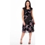 Picture of Spot And Floral Panelled Mesh Dress - BLACK