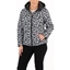 Picture of Anna Rose Floral Print Hooded Pack Away Coat - BLACK/WHITE - XXL