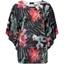 Picture of Exotic Floral Printed Georgette Top - BLACK/MULTI - XL