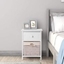 Picture of Solid Wood Bedside Table with Basket Chest of Drawers