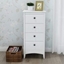 Picture of Tall Chest of 4 Drawers White Cabinet