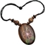 Picture of Wood Oval Pendant with Flower Painting
