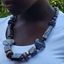 Picture of Oily Painted Bead Silver Necklace