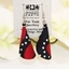 Picture of Upcycled Bottle Top Earrings red/black