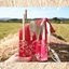 Picture of Bamboo Cutlery Set in Red Cotton Pouch.
