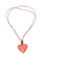 Picture of Stone Heart on Cord Necklace-Pink